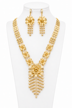 Zaria Luxe Set – Vergoldete Halskette & Ohrringe