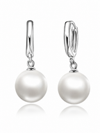 Perlen-Creolen aus 925er Sterlingsilber mit weißer Perle – elegante Damenohrringe