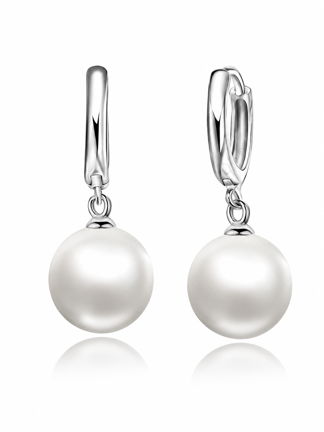 Perlen-Creolen aus 925er Sterlingsilber mit weißer Perle – elegante Damenohrringe
