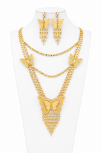 Zaria Luxe Set – Vergoldete Halskette & Ohrringe